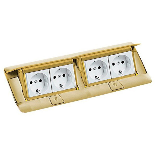 Лючок із висувним блоком розеток Legrand 54018 8М (латунь)