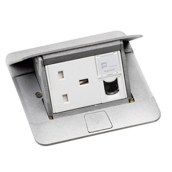 Лючок із висувним блоком Legrand 54010 3М (алюміній)