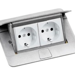 Лючок із висувним блоком розеток Legrand 54011 4М (алюміній)