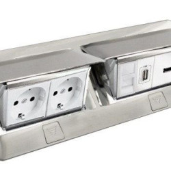 Лючок із висувним блоком Legrand 54013 8М (алюміній)