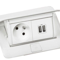 Лючок із висувним блоком розеток Legrand 654001 4М (білий) з монтажним комплектом