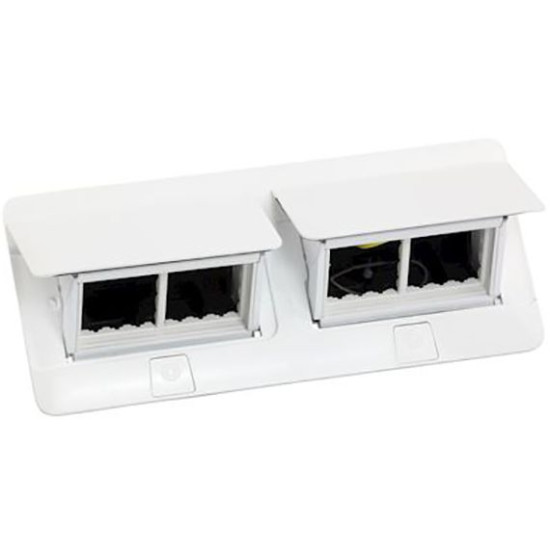 Лючок із висувним блоком розеток Legrand 654004 2х4М (білий) з монтажним комплектом
