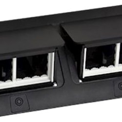 Лючок із висувним блоком розеток Legrand 654005 2х4М (чорний) з монтажним комплектом