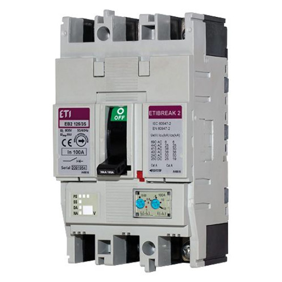 Автоматичний вимикач ETI 004671027 EB2 125/4L 20А 4p (25kA)