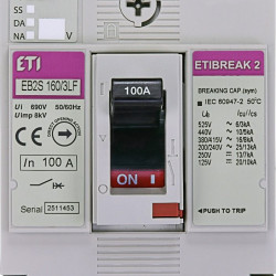 Автоматичний вимикач ETI 004671810 EB2S 160/3LF 125А 3P (16kA фіксовані налаштування)