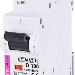 Автоматичний вимикач ETI 002151732 ETIMAT 10 1p D 100А (15 kA)