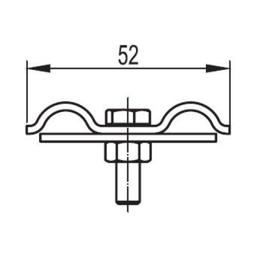 Паралельний затискач прута блискавкозахисту DKC NG3108ZC Ø8мм з оцинкованої сталі