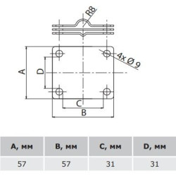 З'єднувач DKC NG3115 для стрижня Ø16 та прута Ø8-10мм 25x4мм із сталі гарячого цинкування