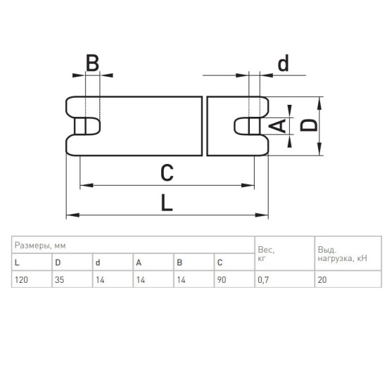 Вертлюг для підвіски кабелю E.Next e.swivel.120.35.20kn
