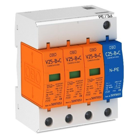 Обмежувач перенапруг OBO Bettermann (5094463) Тип I+II V25-B+C 3+NPE