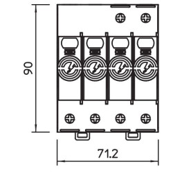 Обмежувач перенапруг OBO Bettermann (5093526) Тип I+II V50-3+NPE-280