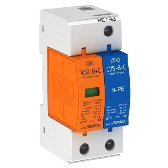 Обмежувач перенапруг OBO Bettermann (5093653) Тип I+II V50-B+C 1+NPE