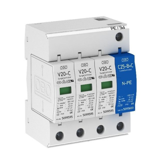 Обмежувач перенапруг OBO Bettermann (5094668) Тип II V20-C 3+NPE-385