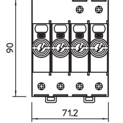 Обмежувач перенапруг OBO Bettermann (5095253) Тип II V20-3+NPE-280
