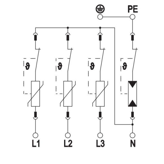 Обмежувач перенапруг OBO Bettermann (5095253) Тип II V20-3+NPE-280