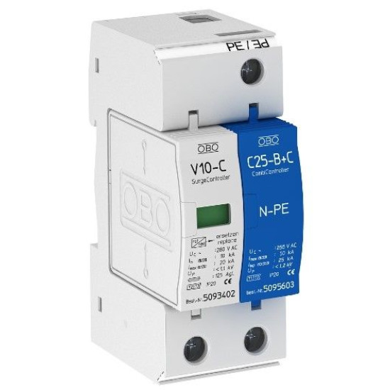 Обмежувач перенапруг OBO Bettermann (5093418) Тип II+III V10-C 1+NPE-280