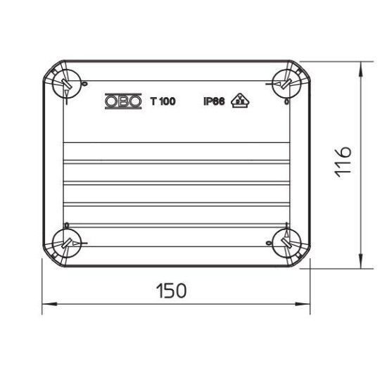 Вогнетривка розподільна коробка OBO Bettermann (7205510) FireBox T100E P30-P90 (150х116х67) 5х4мм