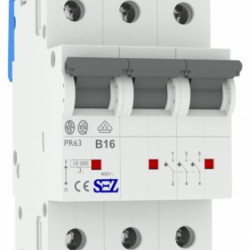 Триполюсний автомат SEZ 63 B 16А 3P (PR63B16А)