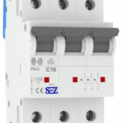 Триполюсний автомат SEZ 63 C 16А 3P (PR63C16А)