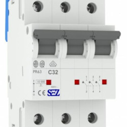 Триполюсний автомат SEZ 63 C 32А 3P (PR63C32А)