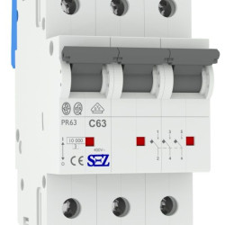 Триполюсний автомат SEZ 63 C 63А 3P (PR63C63А)
