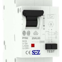 Пристрій захисного відключення (диференціальне реле) SEZ PFB2 25/0,03 1Р+N (PFB2_25/0.03)