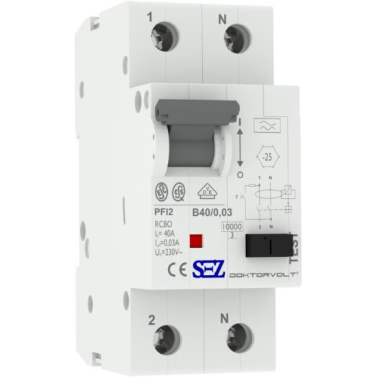 Диф автомат SEZ PFI2 B 40A/0,03A (PFI2B_40A/0,03A)