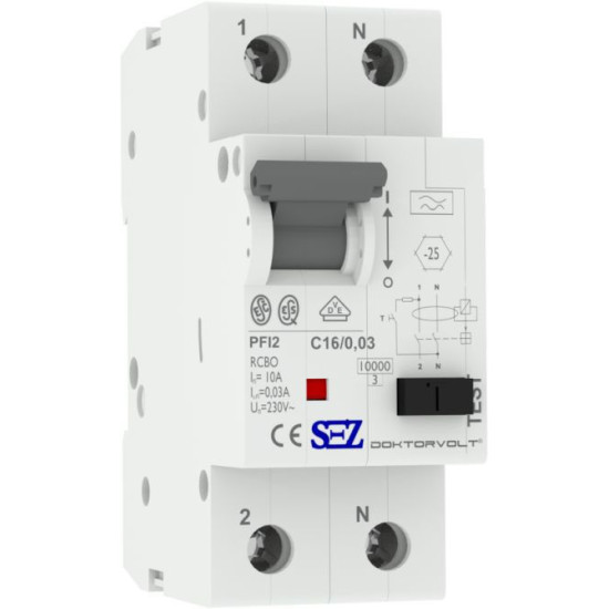 Диф автомат SEZ PFI2 C 16A/0,03A (PFI2C_16A/0,03A)