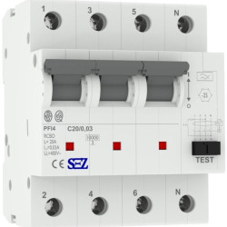 Диф автомат SEZ PFI4 C 20A/0,03A (PFI4C_20A/0,03A)