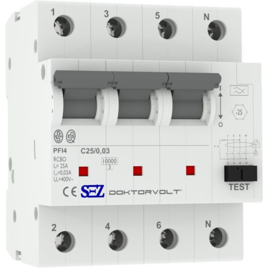 Диф автомат SEZ PFI4 C 25A/0,03A (PFI4C_25A/0,03A)