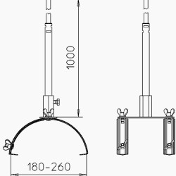 Блисковкоприймач OBO Bettermann (5403333) L=1м на конику даху F-Fix-132-300мм з нержавіючої сталі