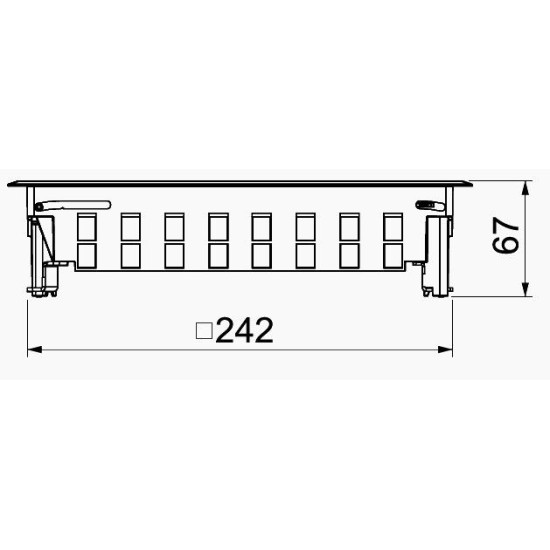 Розетковий люк OBO Bettermann (7405077) GES9-3B на 12 постів 45x45 242х242мм (додатково 3х UT4)