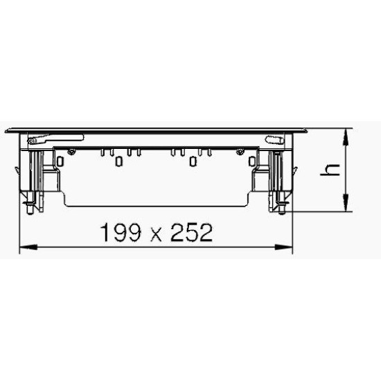 Розетковий люк OBO Bettermann (7405260) GES6DB на 9 постів 45x45 та 199х252мм (додатково 3х UT3)
