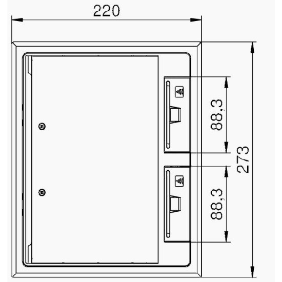 Розетковий люк OBO Bettermann (7405260) GES6DB на 9 постів 45x45 та 199х252мм (додатково 3х UT3)