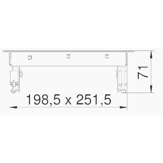 Розетковий люк OBO Bettermann (7405299) GES6M-2 на 9 постів 45x45 199х252мм (додатково 3х UT3) з нержавіючої сталі