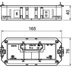 Супорт для підлогової коробки OBO Bettermann (7408723) UT3 під установку 3x modul45 L = 165мм для підлогової коробки