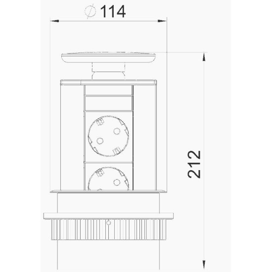 Анодований висувний блок OBO Bettermann (6116854) на 2 місця 2р+E 250V AC кабель 3м