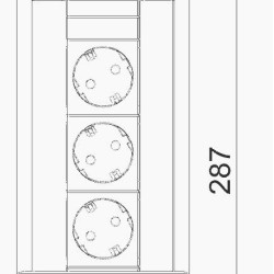 Анодований висувний блок OBO Bettermann (6116866) на 3 місця 2р+E 250V AC кришка SS кабель 3м
