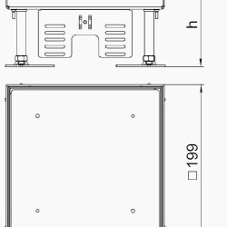 Касетна рамка лючка на підлогу OBO Bettermann (7409014) RKN2 4 199х199мм зі штангами h = 100- 150мм IP65 з нержавіючої сталі