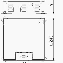 Касетна рамка лючка на підлогу OBO Bettermann (7409212) RKSN2 9 на 12 постів 45x45 243х243мм зі штангами h=105-150мм