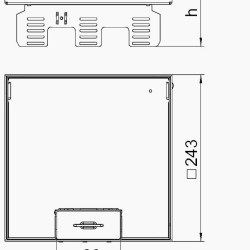 Касетна рамка лючка, що вбудовується OBO Bettermann (7409234) RKSN7 на 12 постів 45x45 243х243мм h=95мм для підлогового покриття h=25мм
