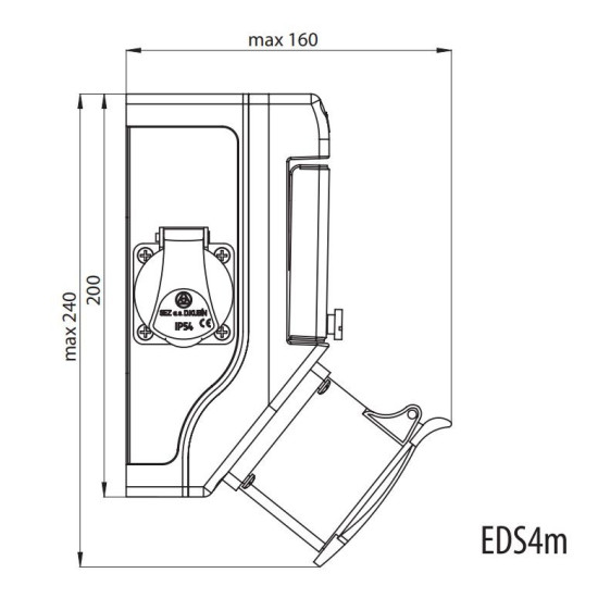 Будівельний щиток живлення ETI 004483111 з роз'ємами EDS4m 2-2/1-5 32 (Роз'єм 32A/5P-1 Schuko-2 АВ: C16/1-1 C32/3-1 «міні»)