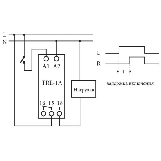 Реле часу ETI 002470027 TRE-1A із затримкою включення