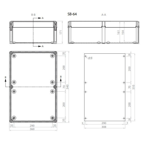 Монтажна плита ETI 001102505 SB-MP64 (для SB-64)