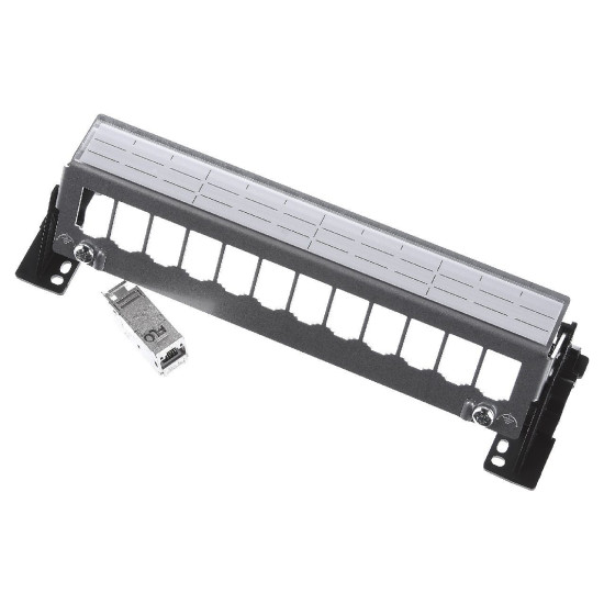 12-кратна патч-панель Hager FZ12MM з модулями 6xRJ45 та тримачами