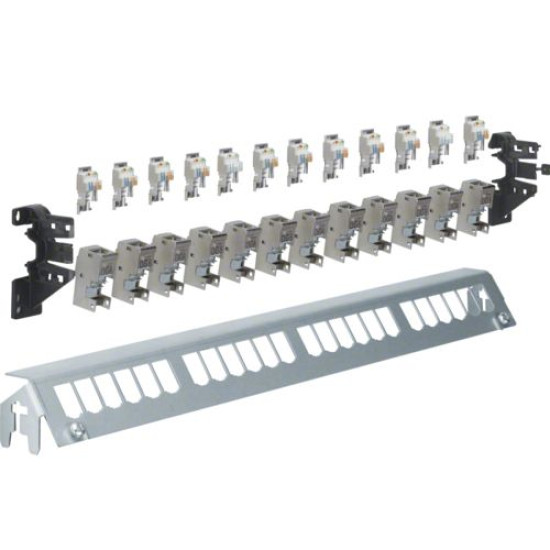 24-кратна патч-панель Hager FZ24MM з модулями 12xRJ45 та тримачами