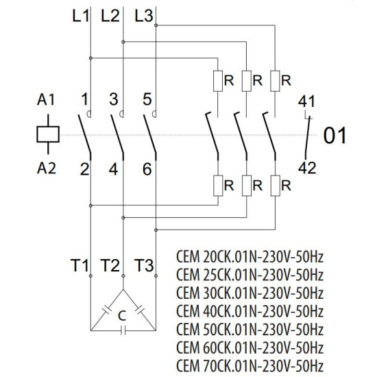 Контактор ETI 004643822 CEM CK 40.01N (40 кВАр 400-440V)