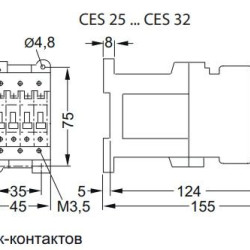 Контактор ETI 004646551 CES 32.00 (15 kW) 24V DC