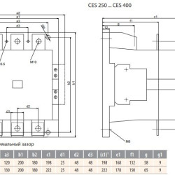 Контактор ETI 004646571 CES 250.22 (132 kW) 230V AC