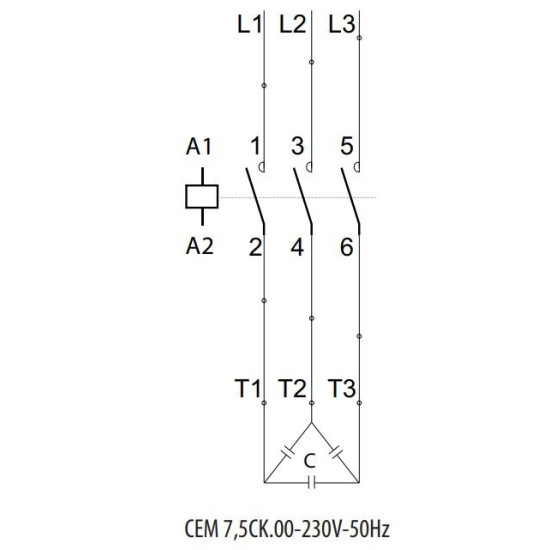 Контактор ETI 004643805 CEM 7,5CK.00 (7.5 кВАр 400-440V)